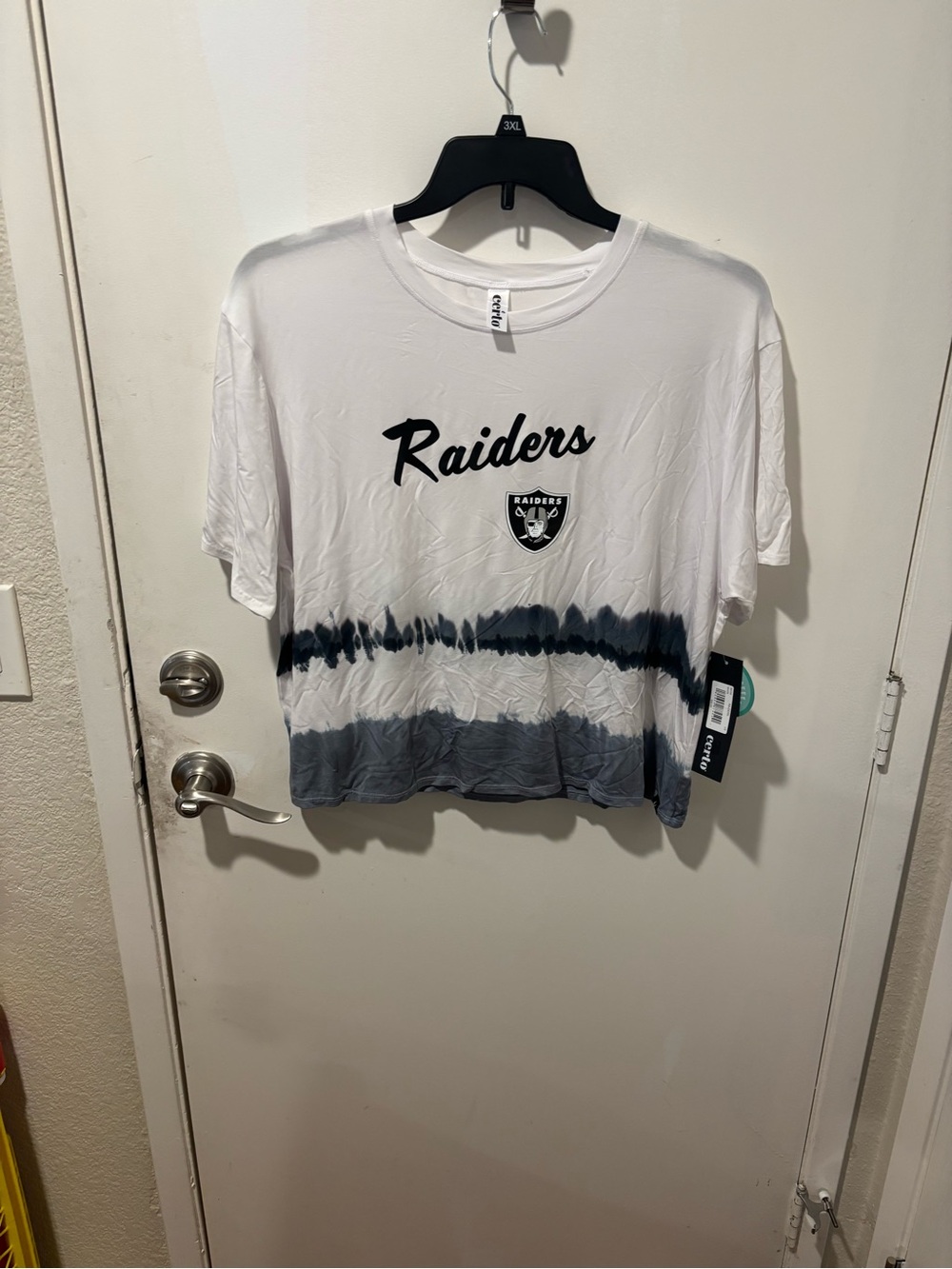 Riders by Lee White & Gray Tie-Dye Raiders Crop Tee - Kids
